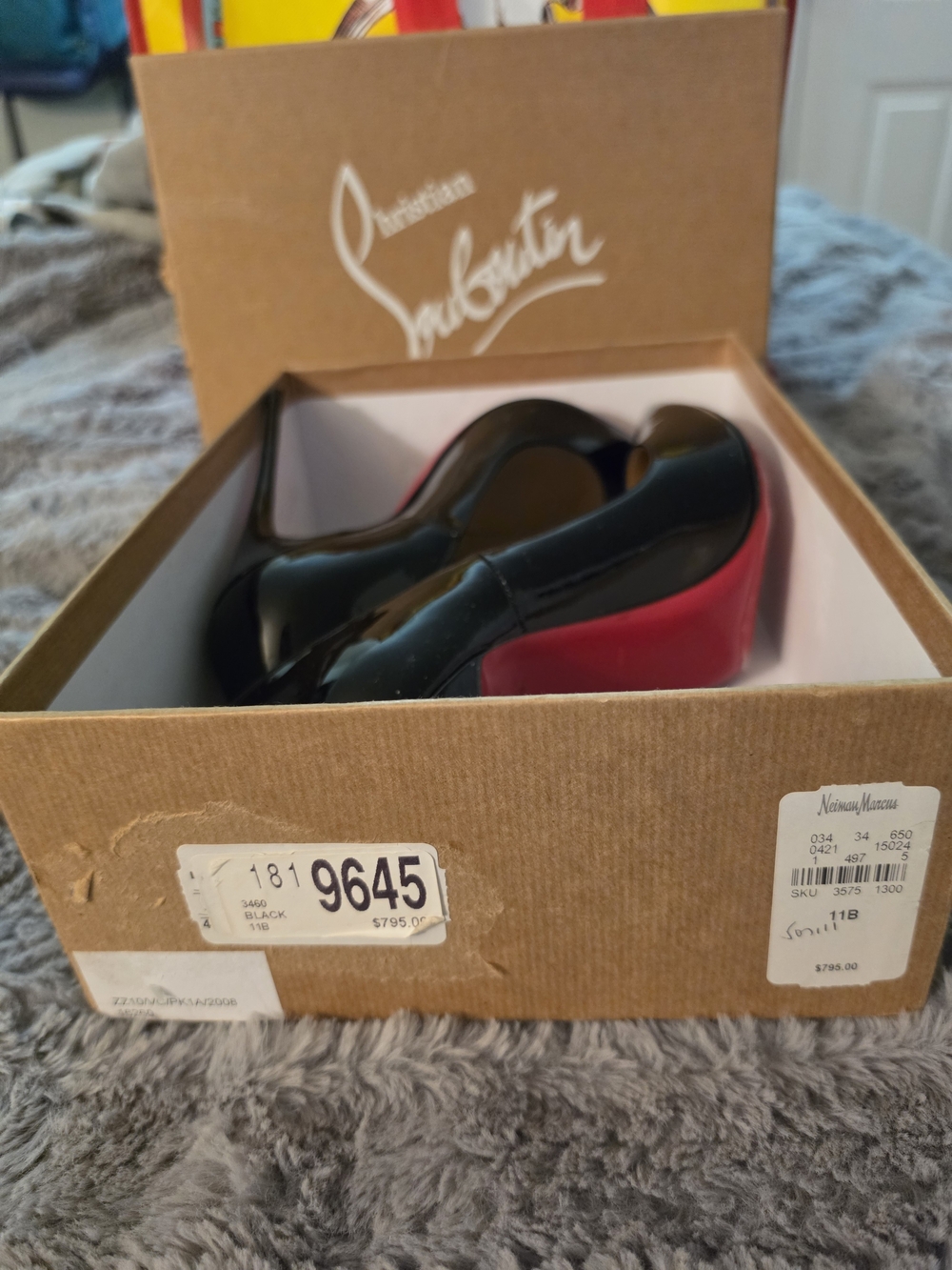 Authentic Christian Louboutin Black Patent Calfskin Leather Pumps 11B/41